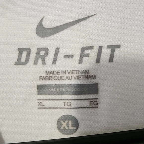 Nike Men's Dri Fit White Shirt - Picture 3 of 6